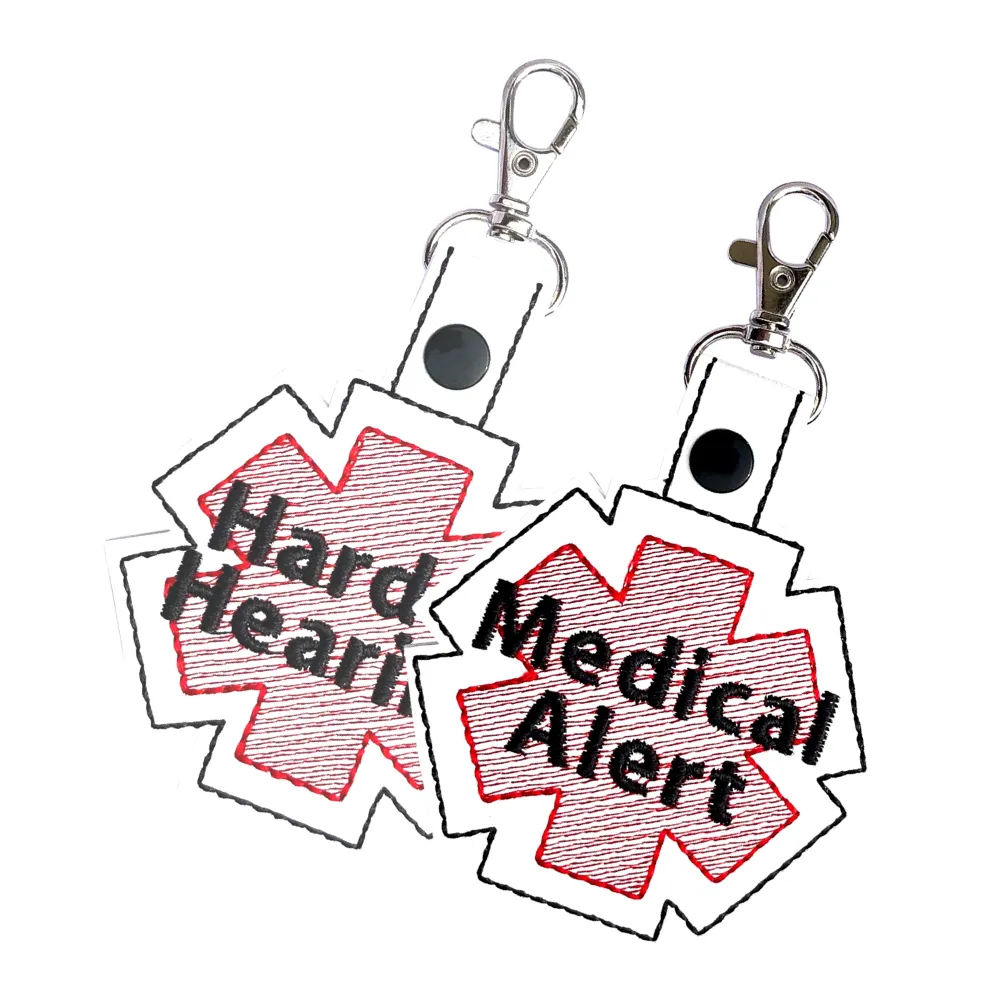 Hard of Hearing Bag Tag, Marine Vinyl Keychain, Deaf Community Accessory