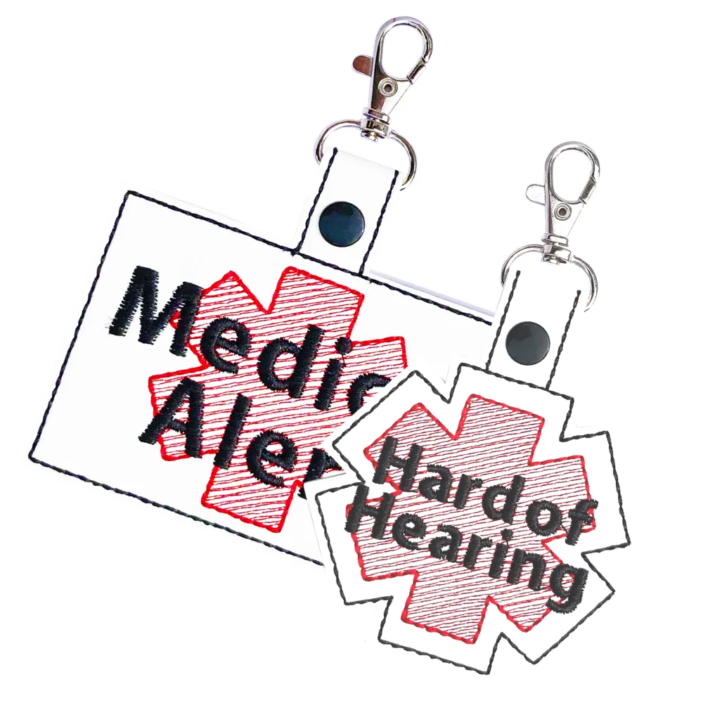 Hard of Hearing Bag Tag, Marine Vinyl Keychain, Deaf Community Accessory