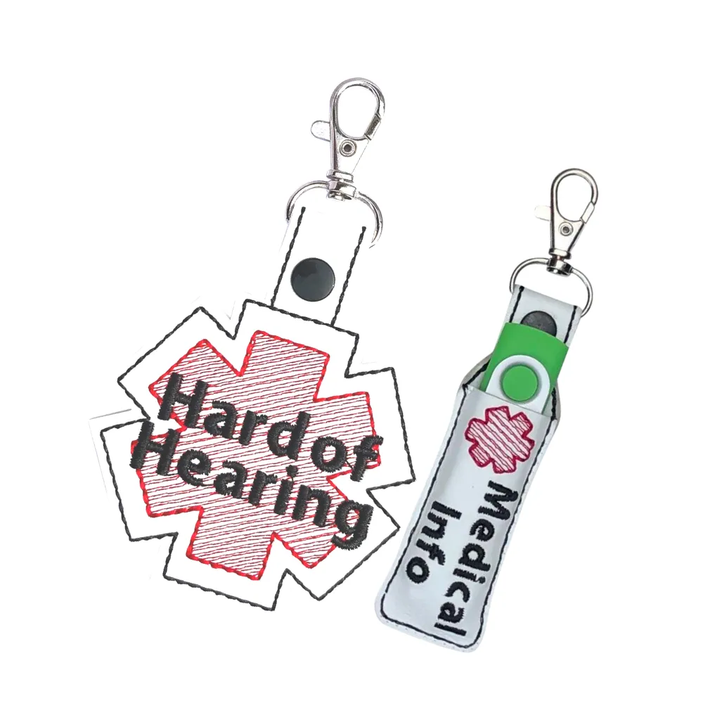 Hard of Hearing Bag Tag, Marine Vinyl Keychain, Deaf Community Accessory