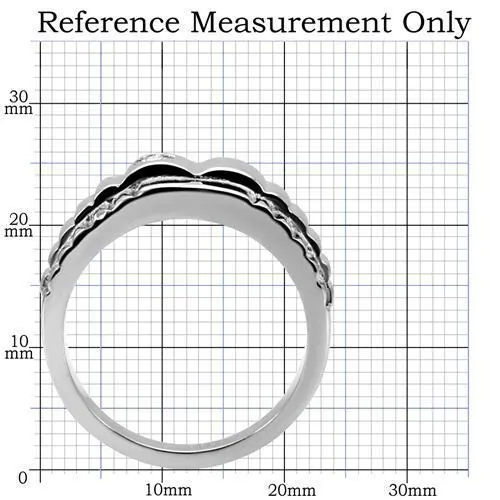 High polished (no plating) Stainless Steel Ring with AAA Grade CZ in Clear for Women Style TK120