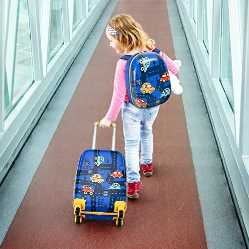HONEY JOY 2 Pcs Kids Carry On Luggage (Cars)
