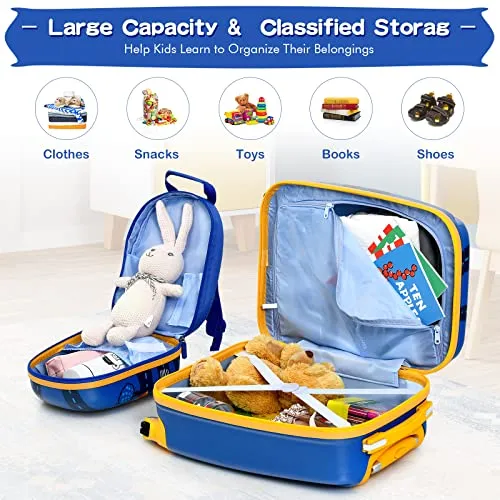 HONEY JOY 2 Pcs Kids Carry On Luggage (Cars)