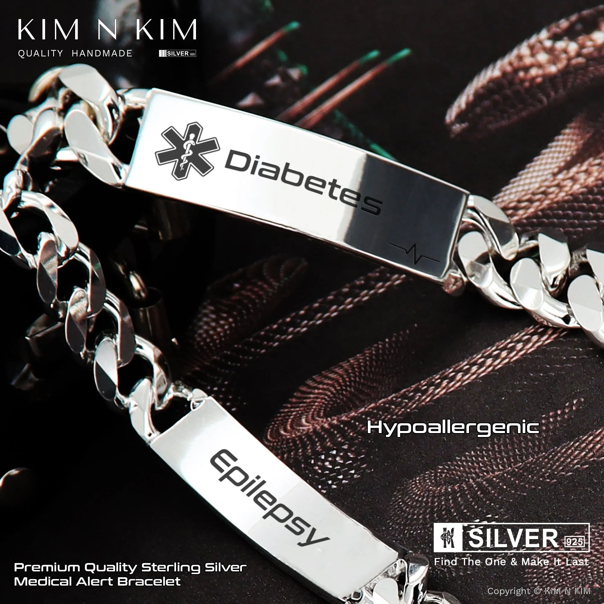 Hypoallergenic Medical Alert ID Bracelet