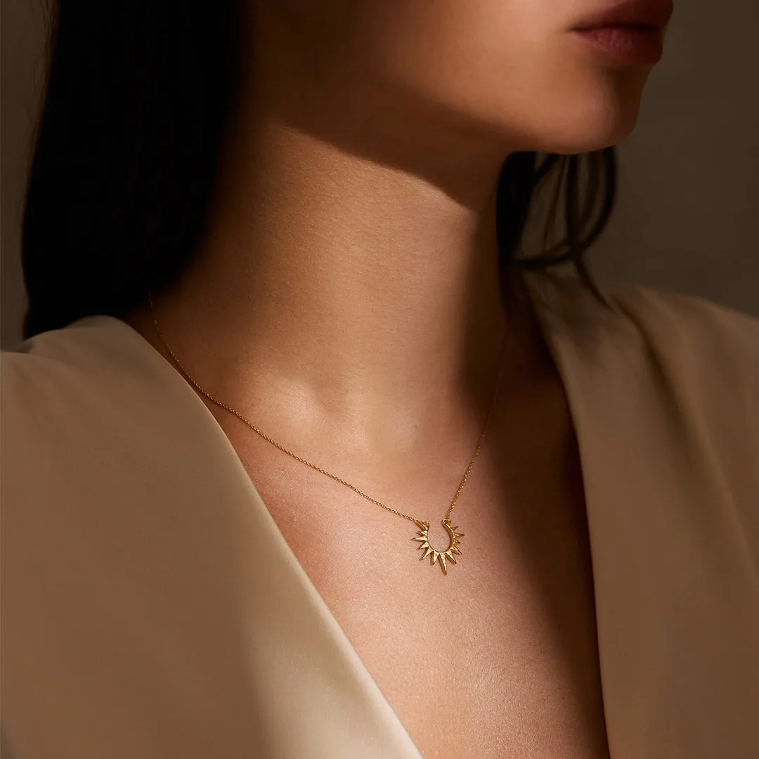 Incandescent Glow 14kt Gold Starburst Necklace
