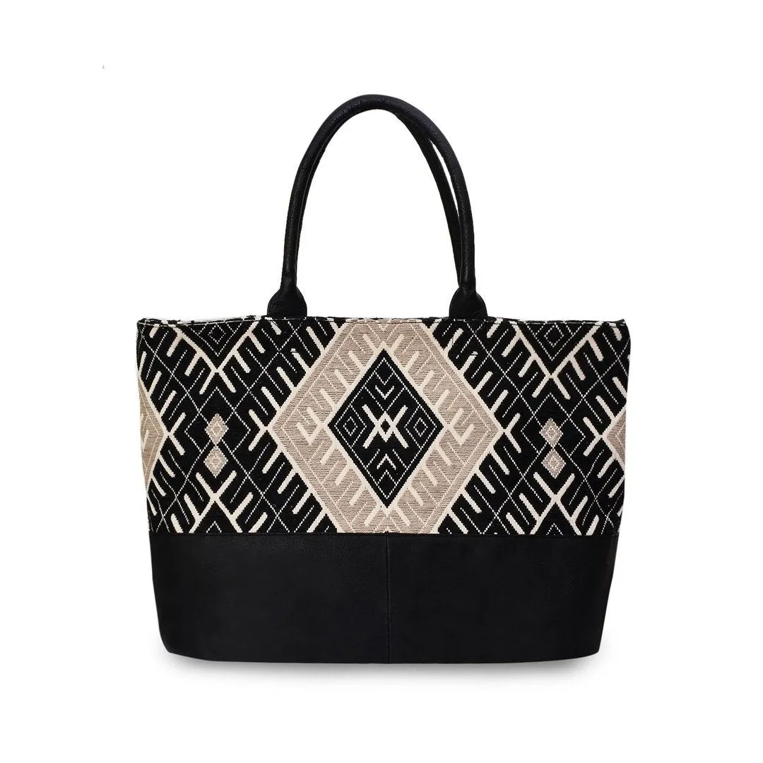 Jacquard Fabric Tote Bag - PRU1363