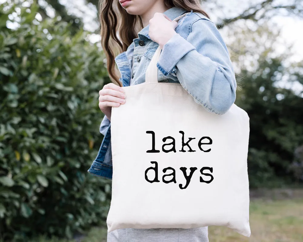 Lake Days Type Tote Bag