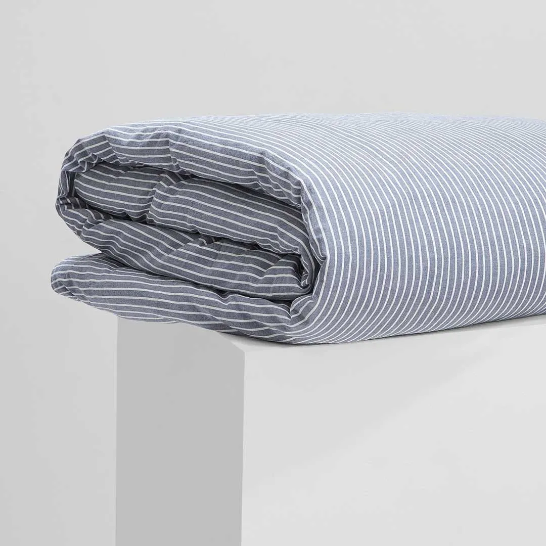 Leo Washed Cotton - Midnight Stripe Kids Bedding