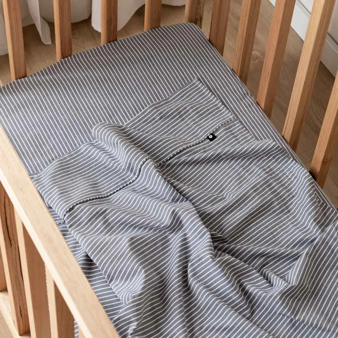Leo Washed Cotton - Midnight Stripe Kids Bedding