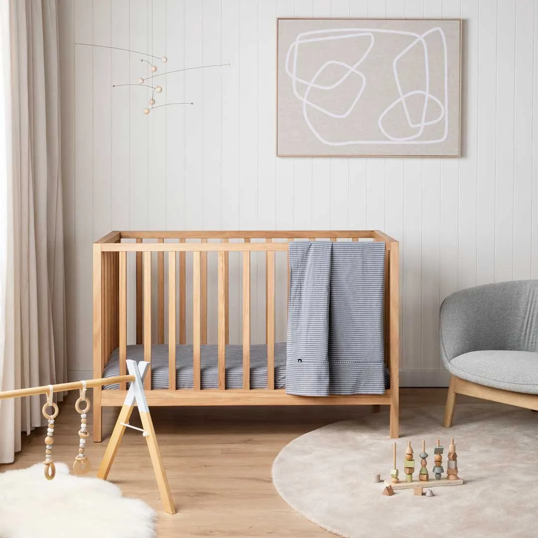 Leo Washed Cotton - Midnight Stripe Kids Bedding
