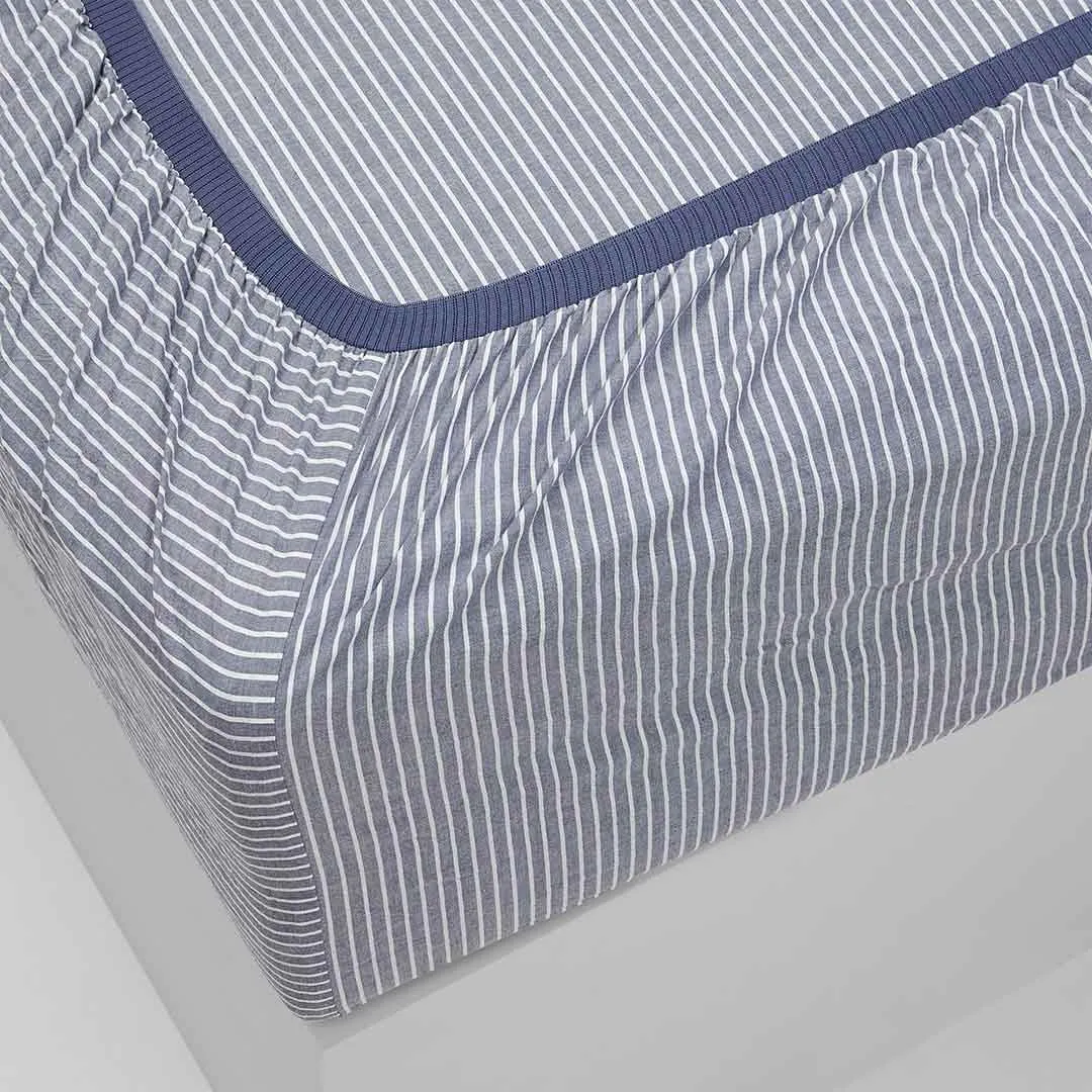Leo Washed Cotton - Midnight Stripe Kids Bedding