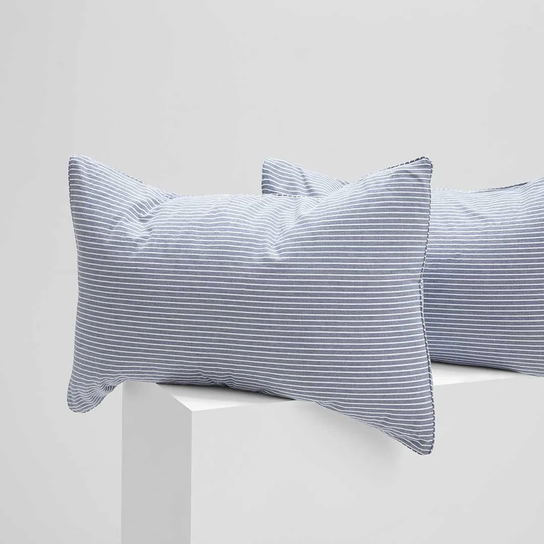Leo Washed Cotton - Midnight Stripe Kids Bedding