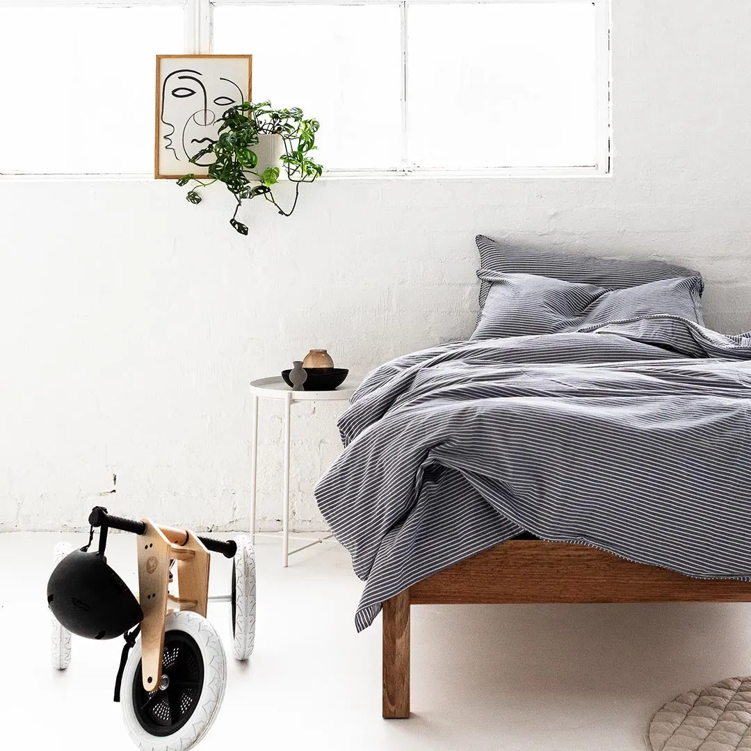 Leo Washed Cotton - Midnight Stripe Kids Bedding