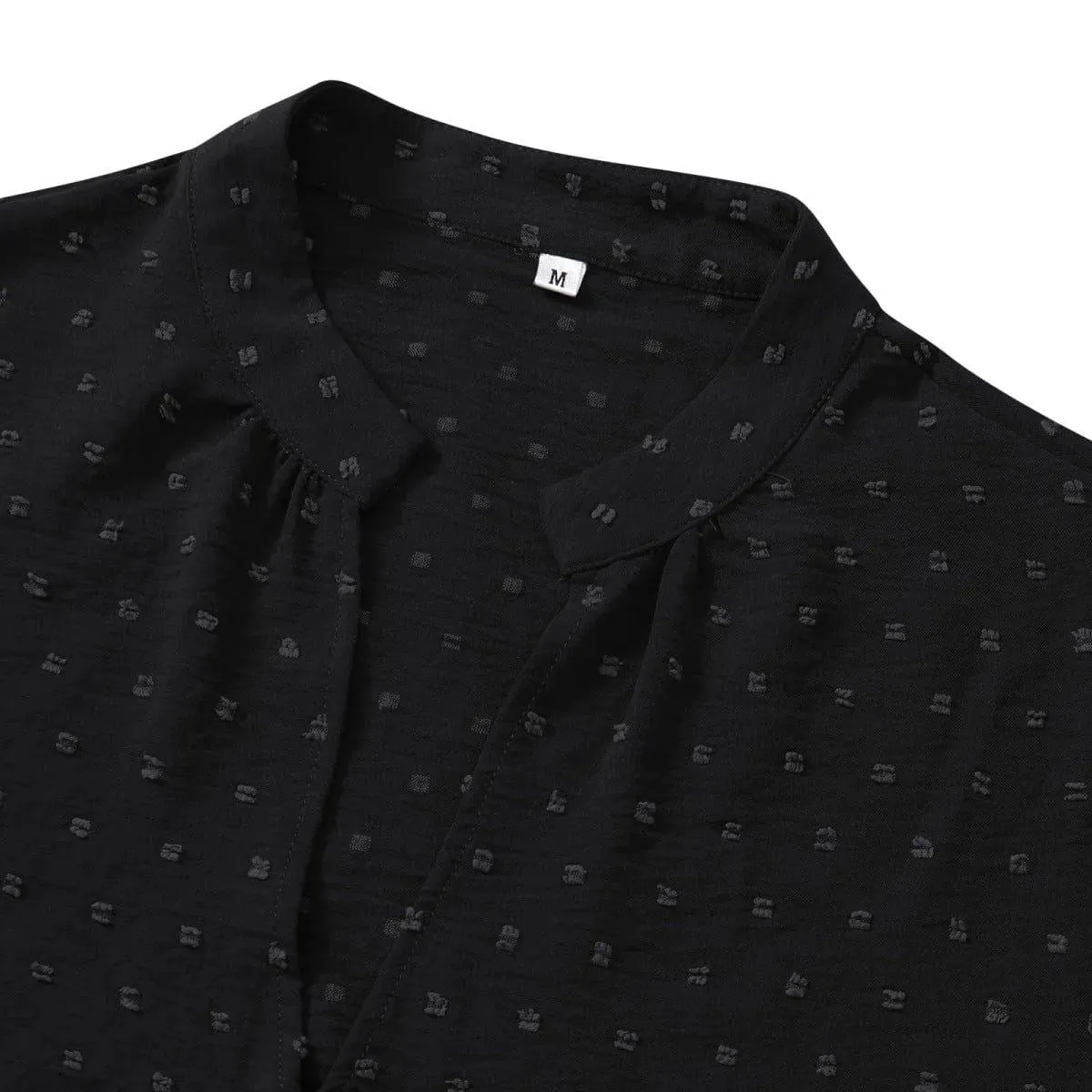 Long Sleeve Swiss Dot Pullover Blouse