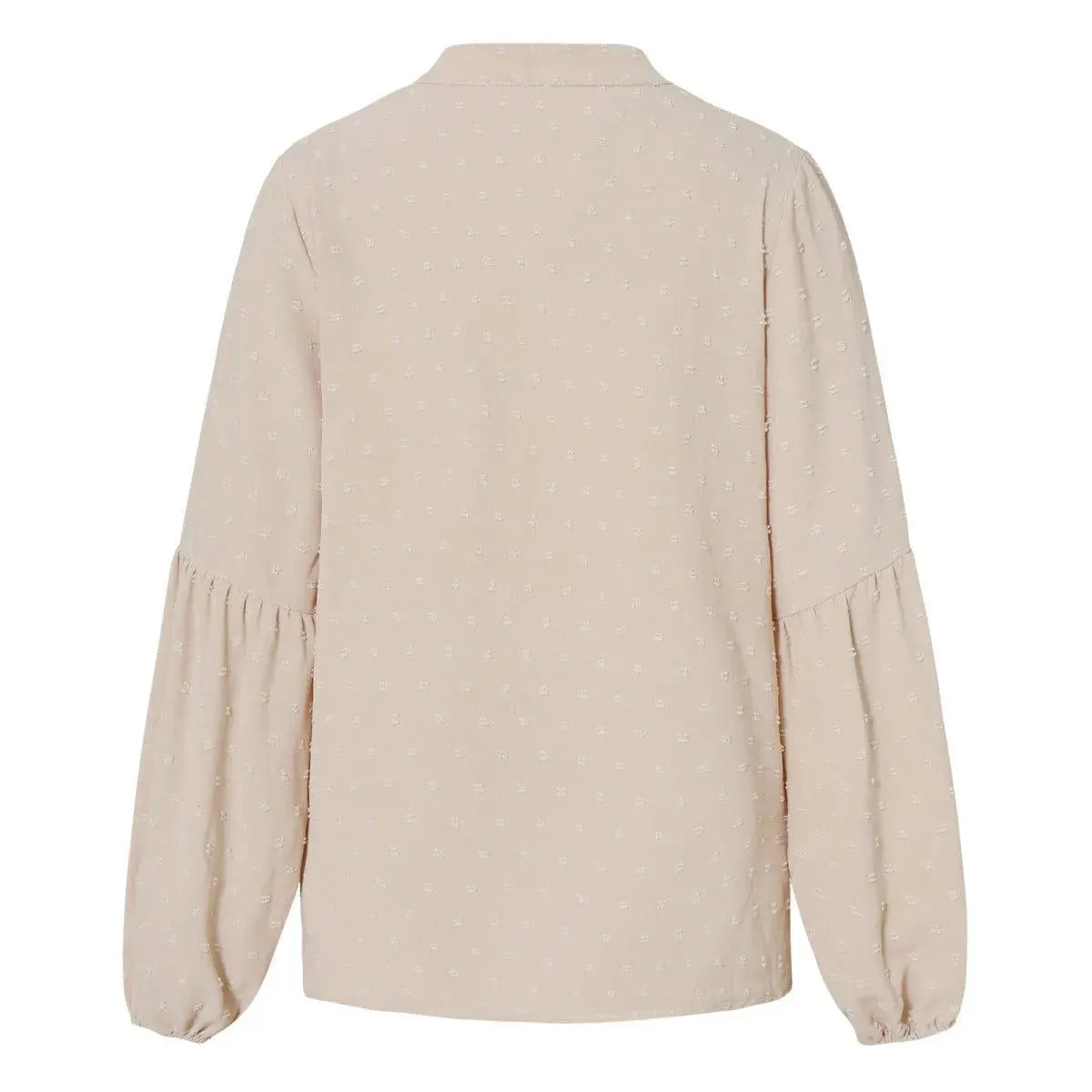 Long Sleeve Swiss Dot Pullover Blouse