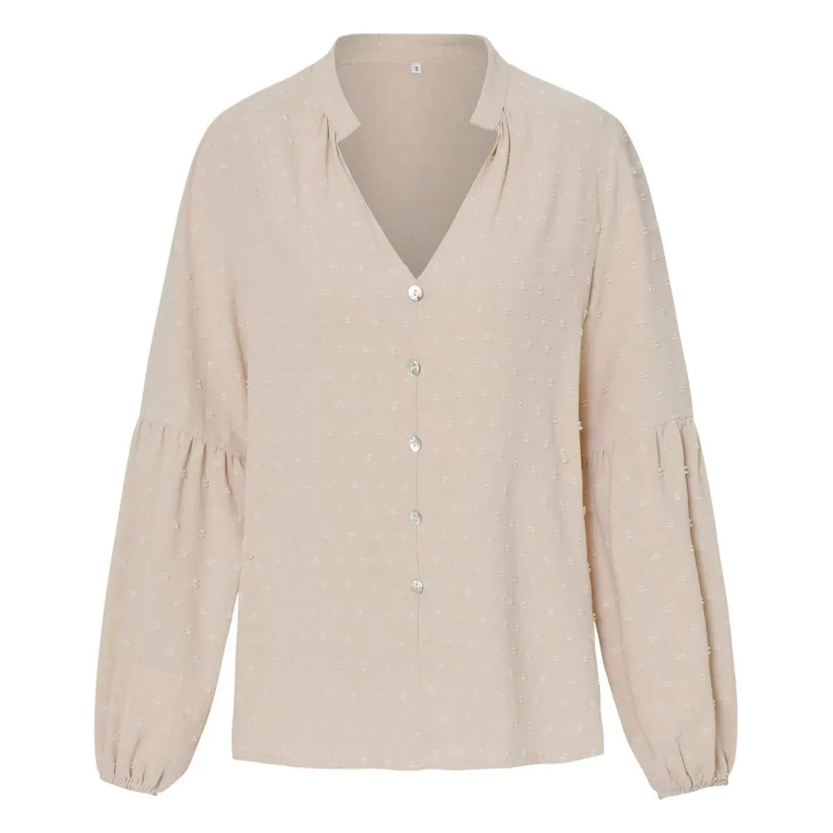 Long Sleeve Swiss Dot Pullover Blouse