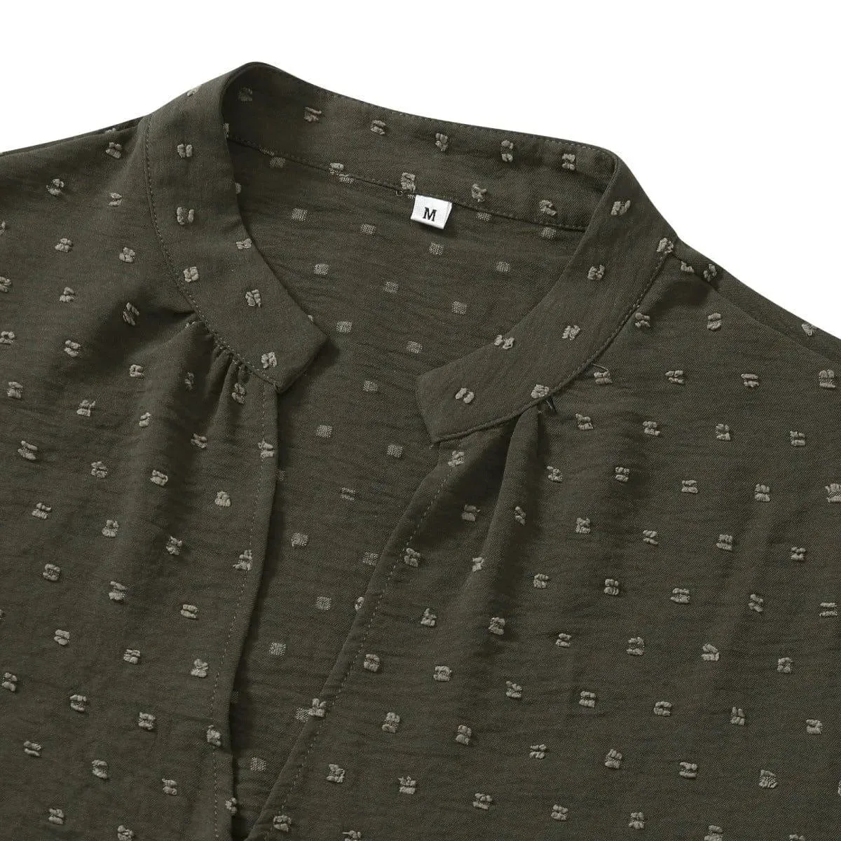 Long Sleeve Swiss Dot Pullover Blouse