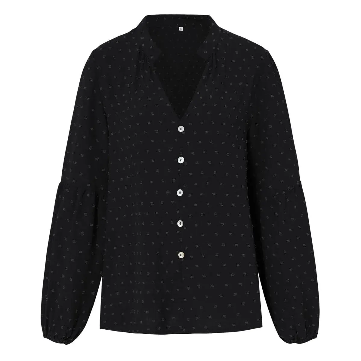 Long Sleeve Swiss Dot Pullover Blouse