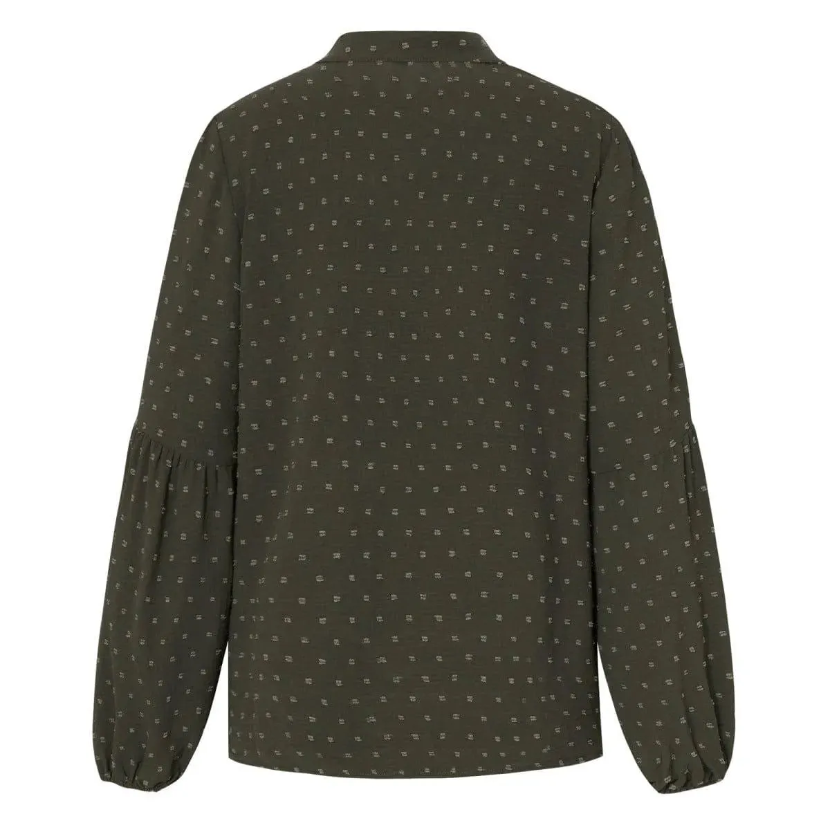 Long Sleeve Swiss Dot Pullover Blouse