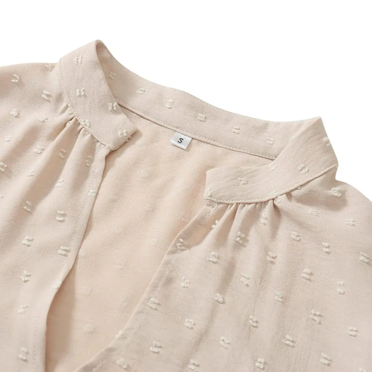 Long Sleeve Swiss Dot Pullover Blouse