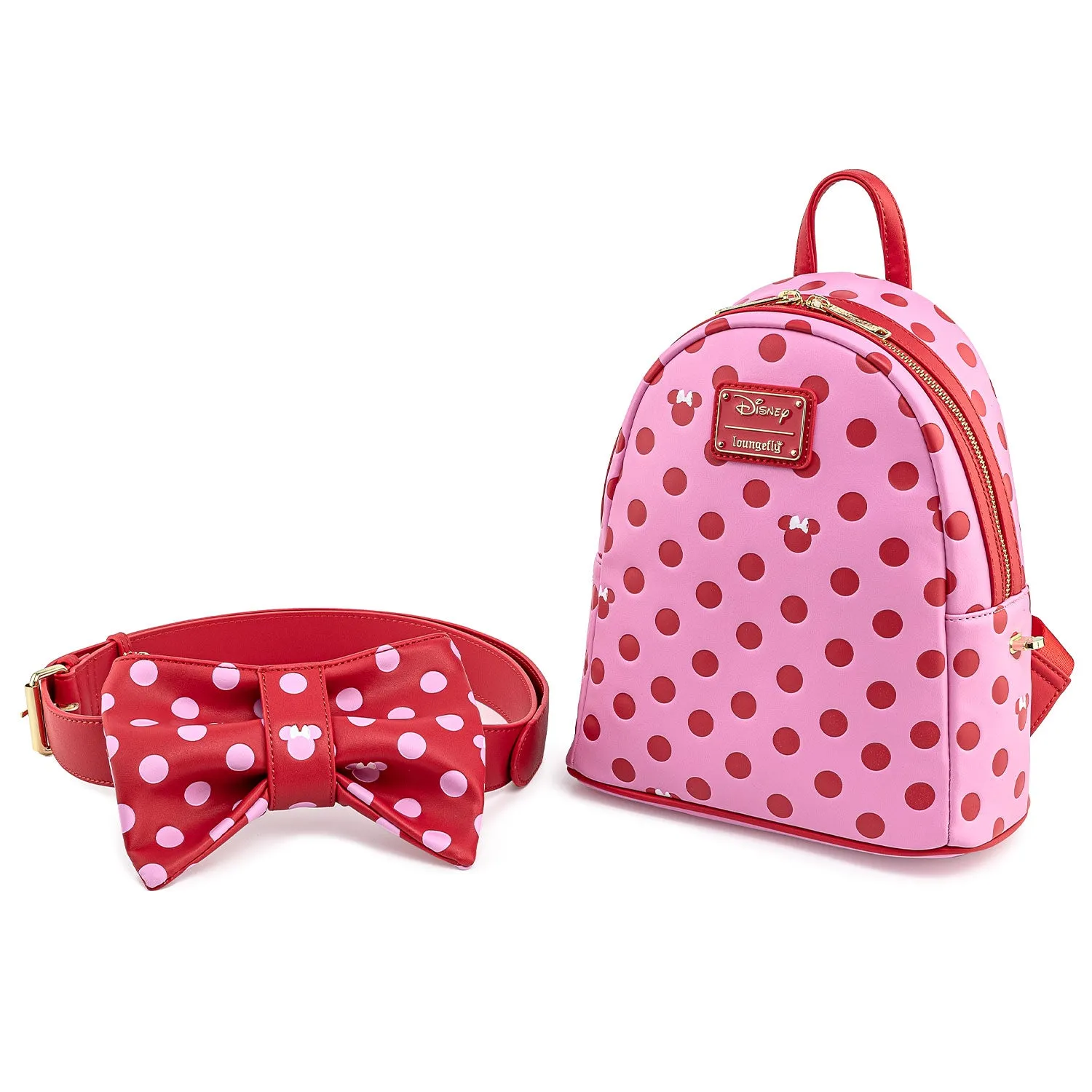 Loungefly x Disney Minnie Mouse Pink & Red Polka Dot Bow Mini Backpack