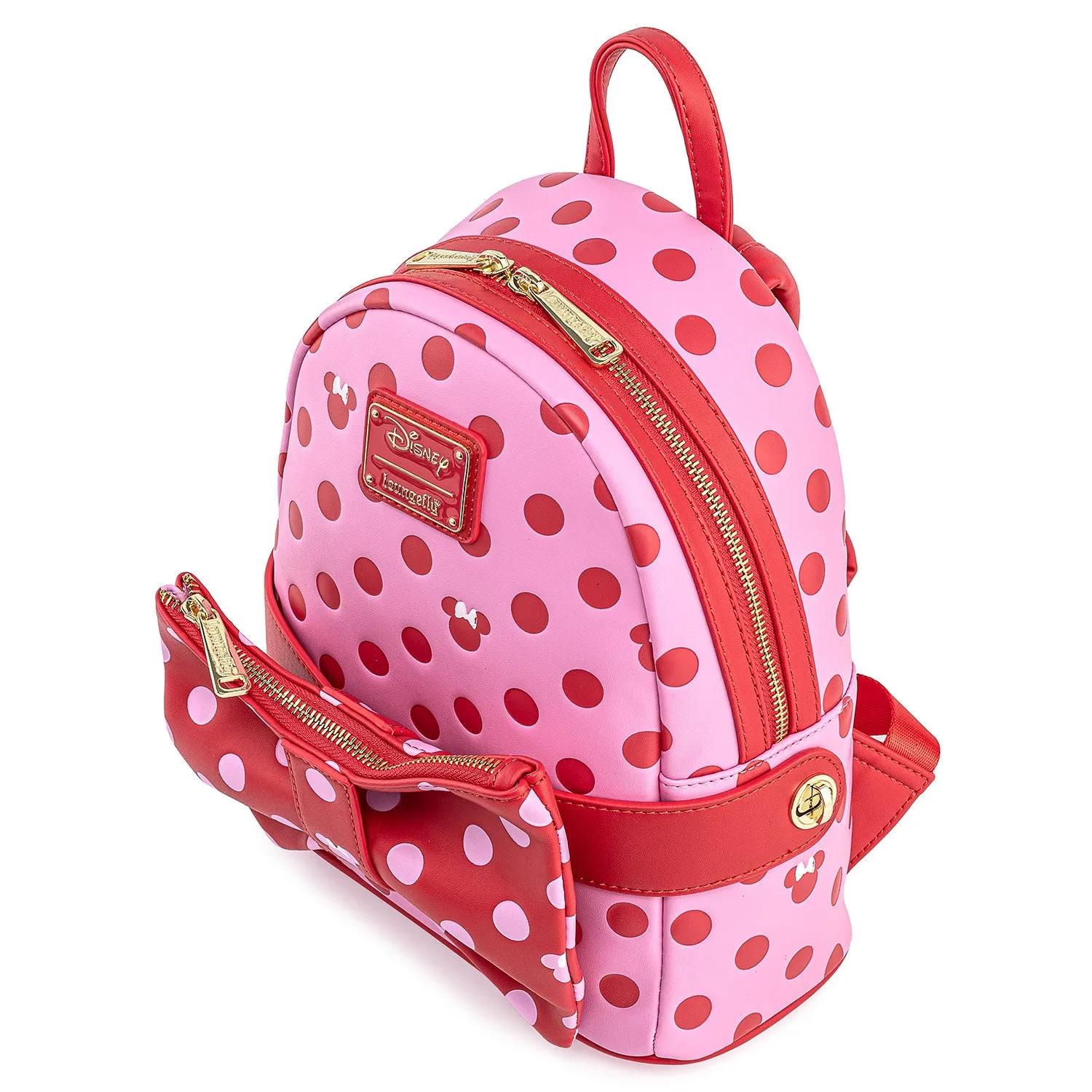 Loungefly x Disney Minnie Mouse Pink & Red Polka Dot Bow Mini Backpack
