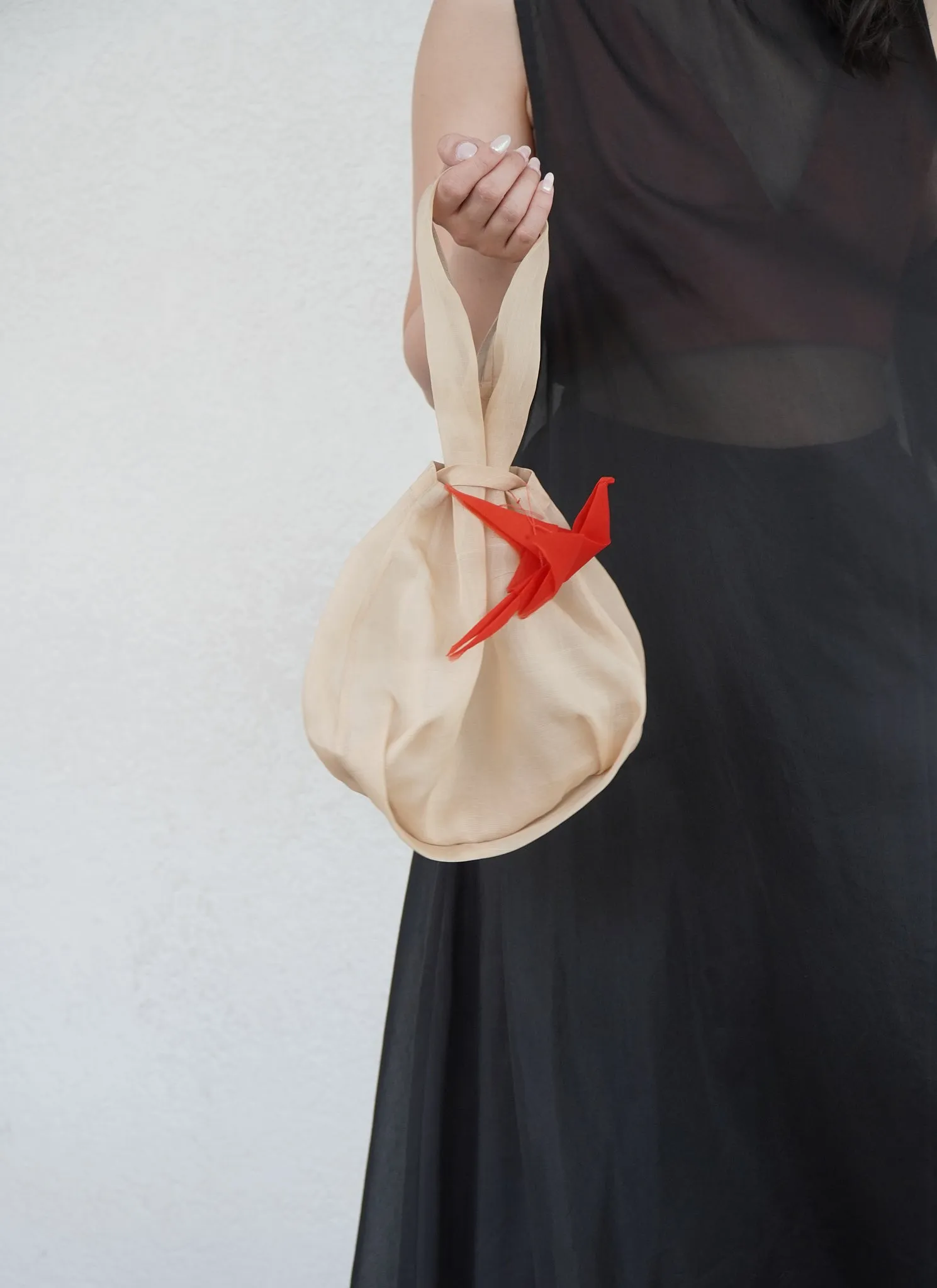 Lucky Bánh Silk Organza Mini Bag in Cream Silk Organza