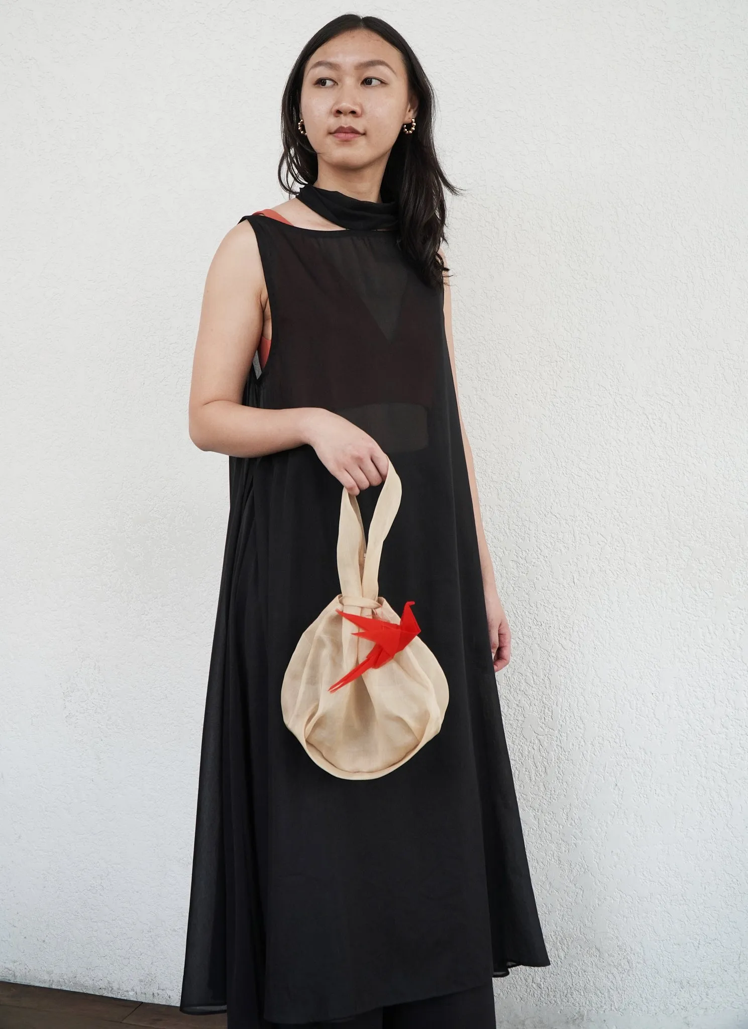 Lucky Bánh Silk Organza Mini Bag in Cream Silk Organza