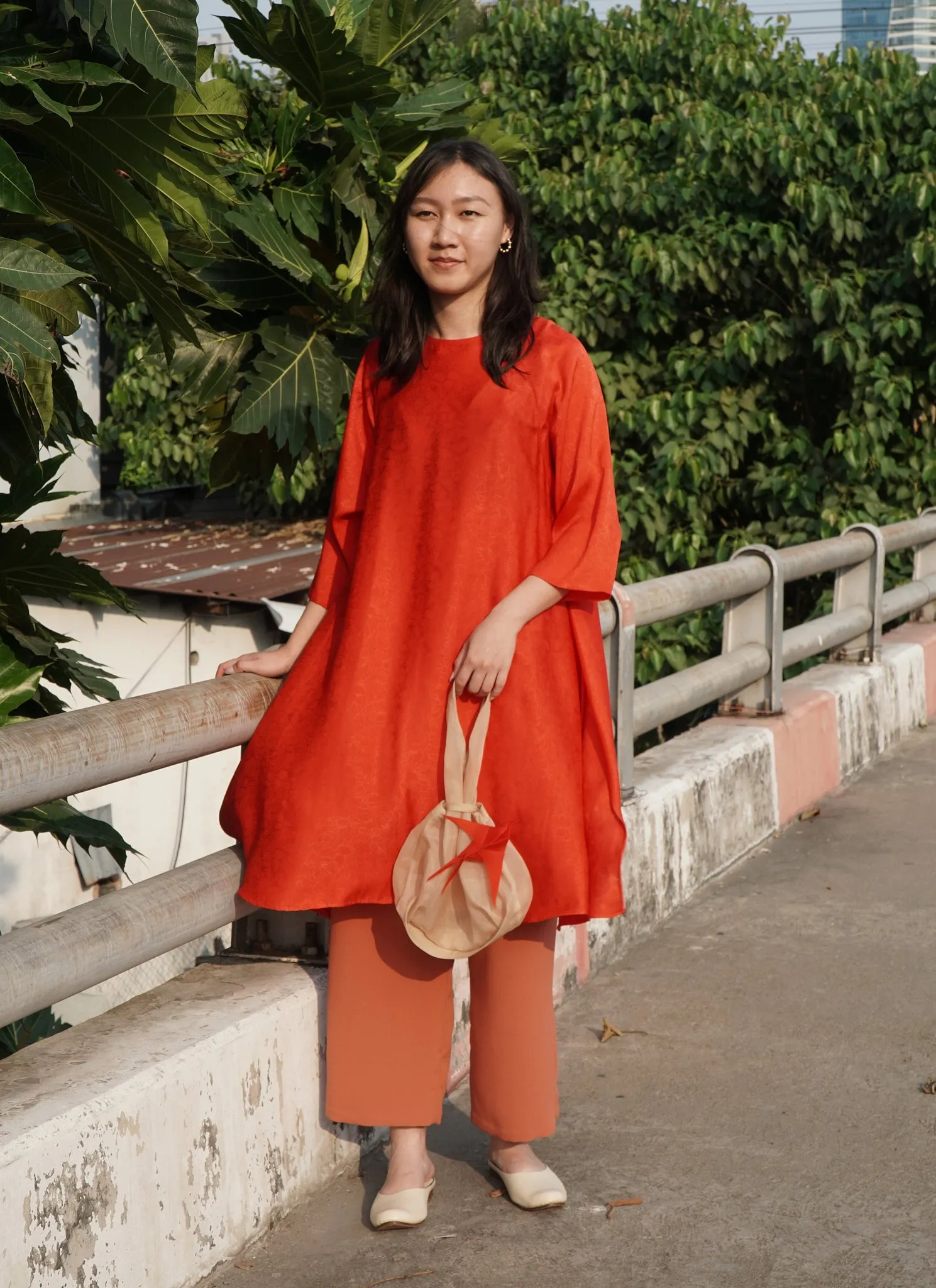 Lucky Bánh Silk Organza Mini Bag in Cream Silk Organza
