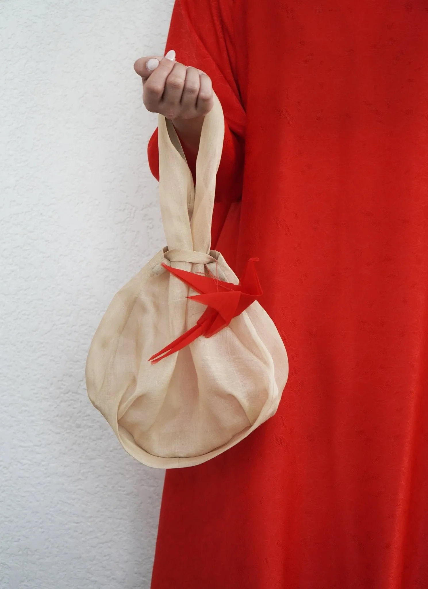 Lucky Bánh Silk Organza Mini Bag in Cream Silk Organza