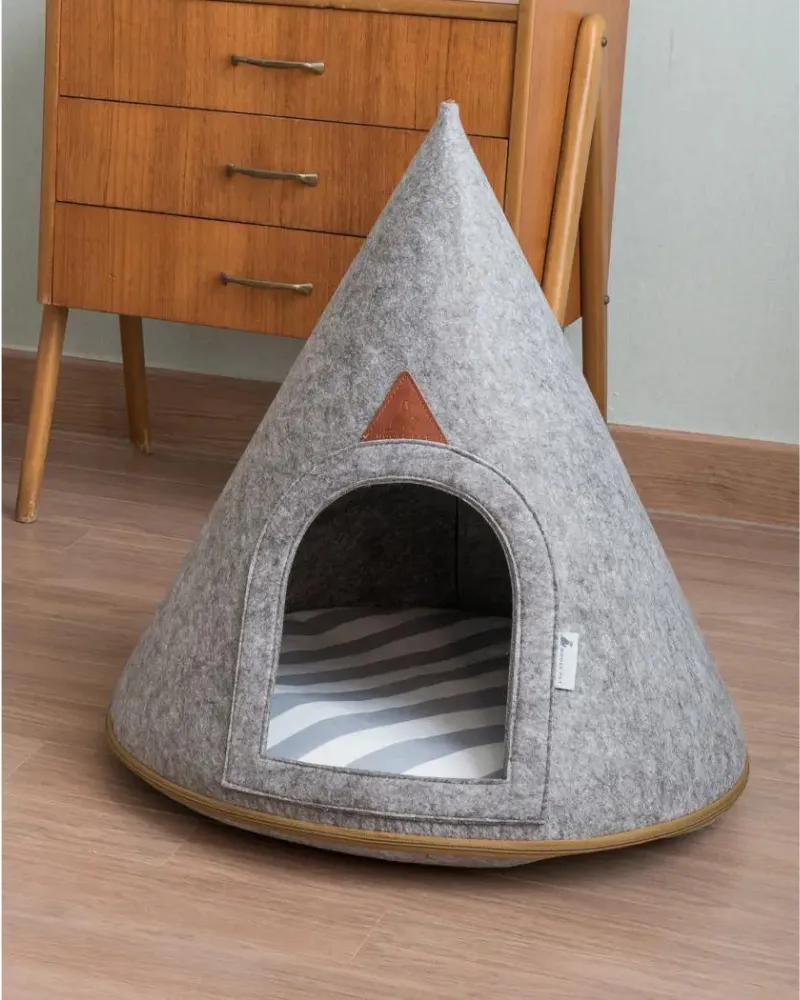 Lucy Soft Grey Dog Cave (Medium)