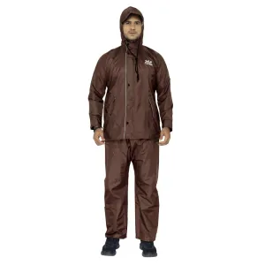 Men Rain Coat - Waterproof, Reversible, Reflective Safety | Top & Bottom Set | XXX-Large | Prime Brown