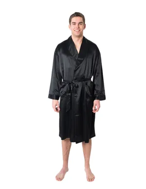 Men's Mulberry Silk Robe Black