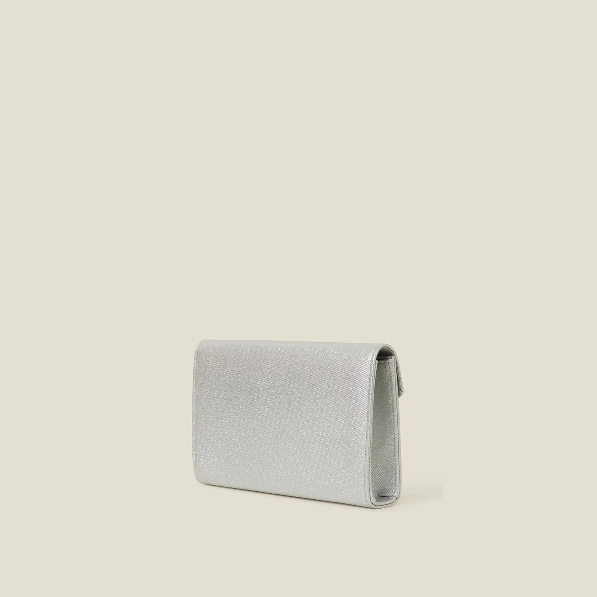 Metallic Envelope Clutch Bag-Silver
