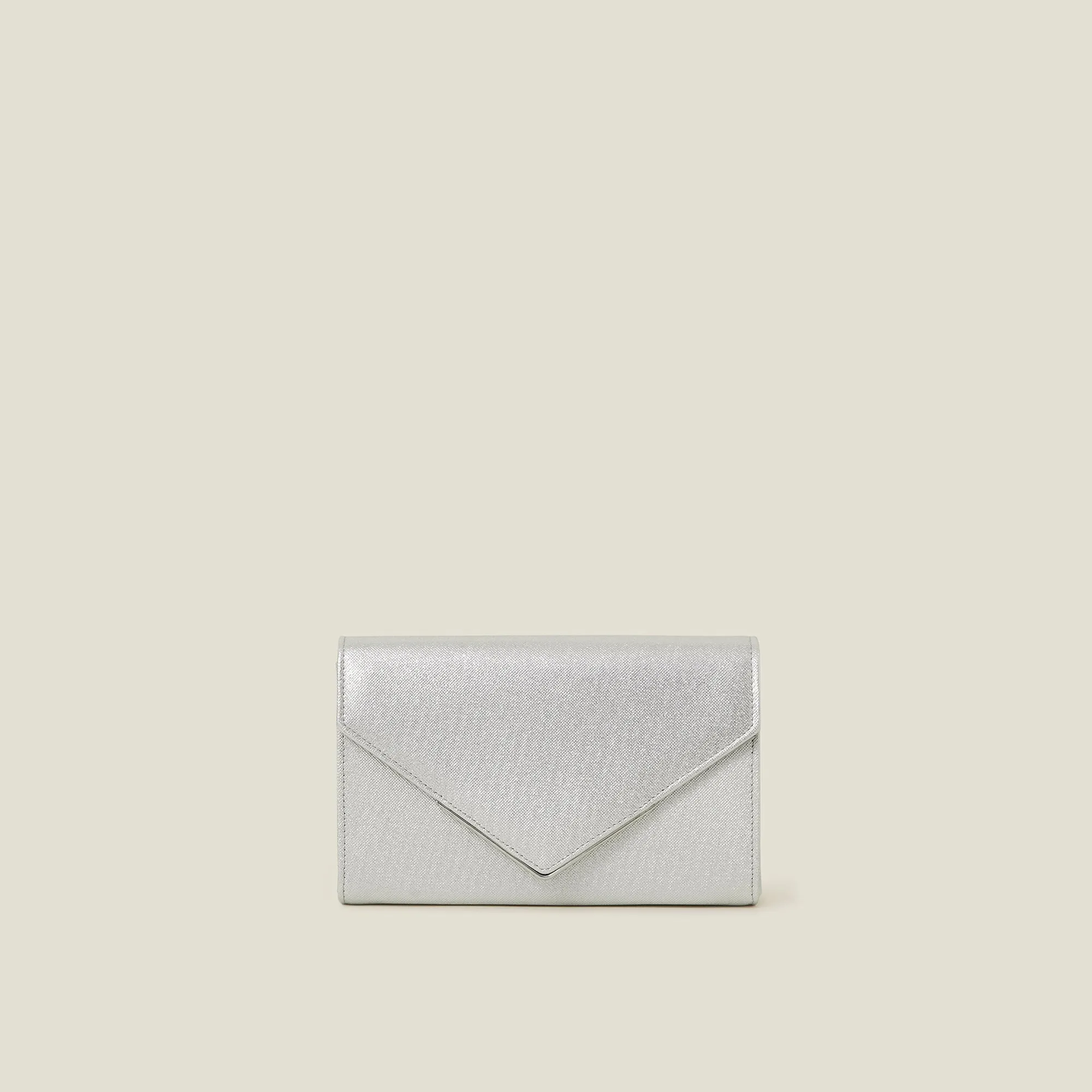 Metallic Envelope Clutch Bag-Silver
