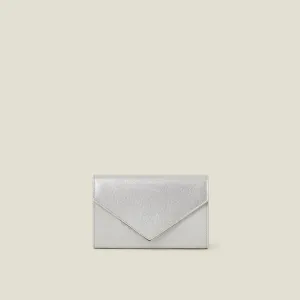 Metallic Envelope Clutch Bag-Silver