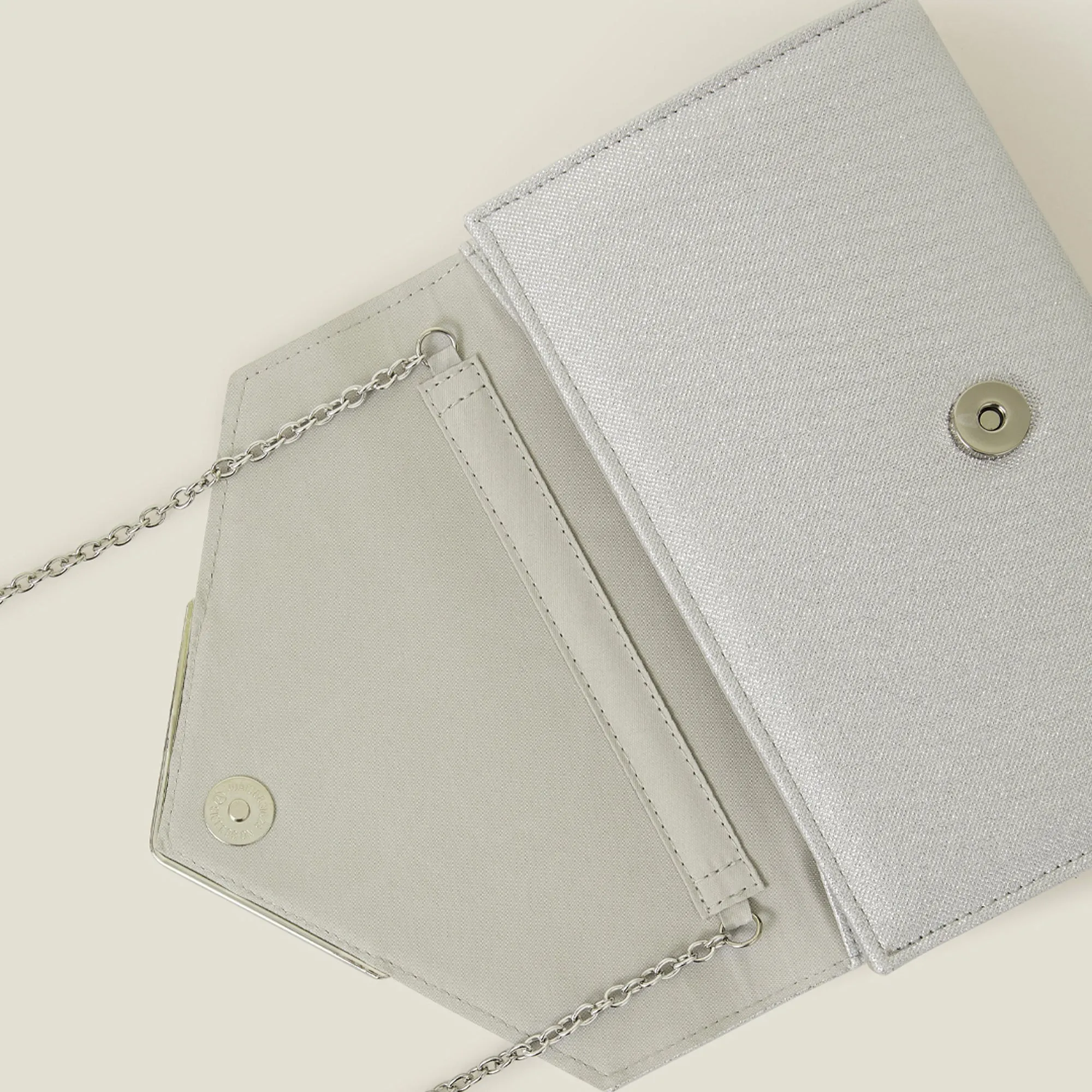 Metallic Envelope Clutch Bag-Silver
