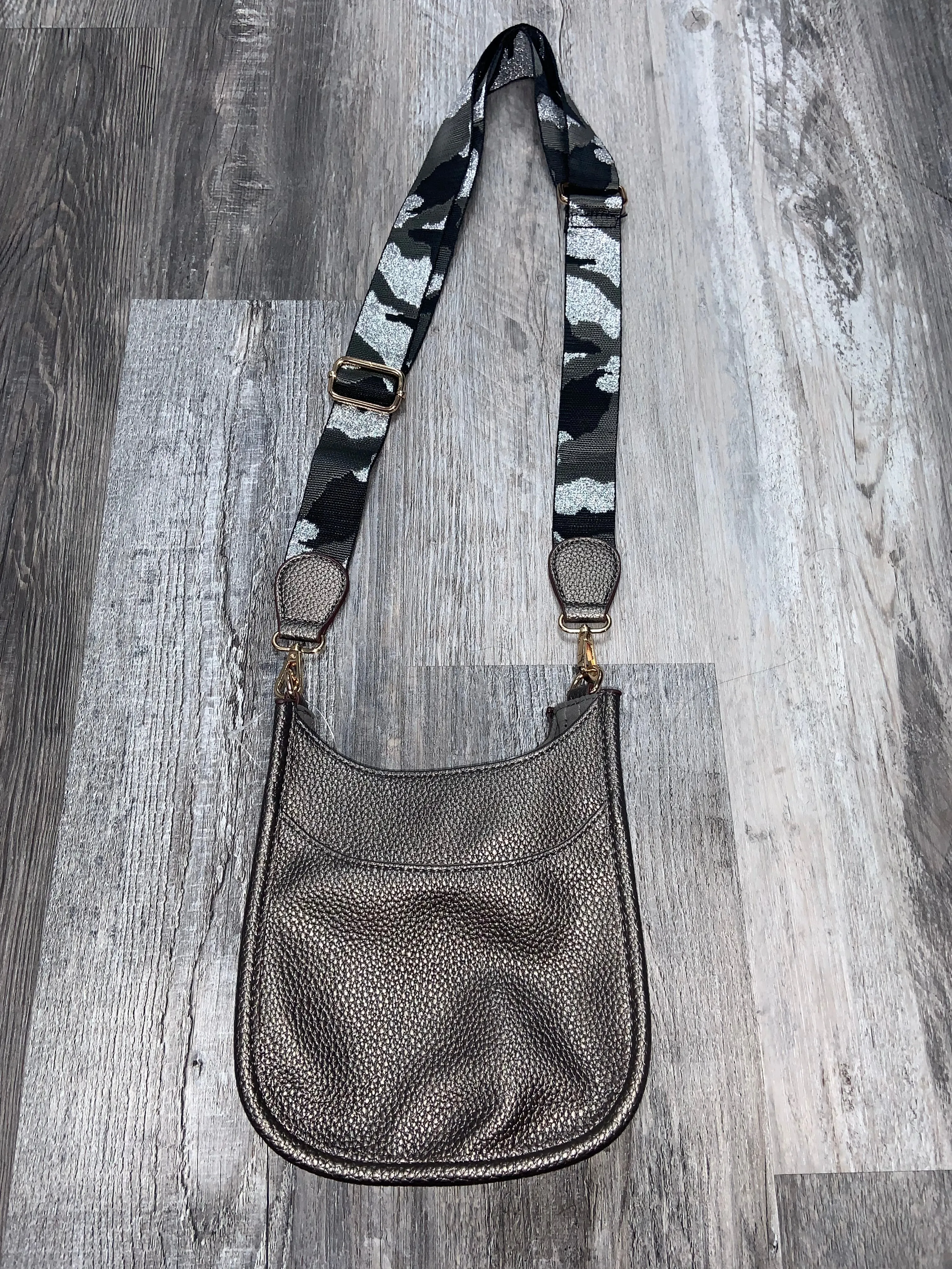 Mini Vegan Leather Crossbody Bag - Bronze or Gunmetal