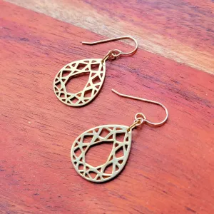 Minimalist Geometric Teardrop Gold Earrings