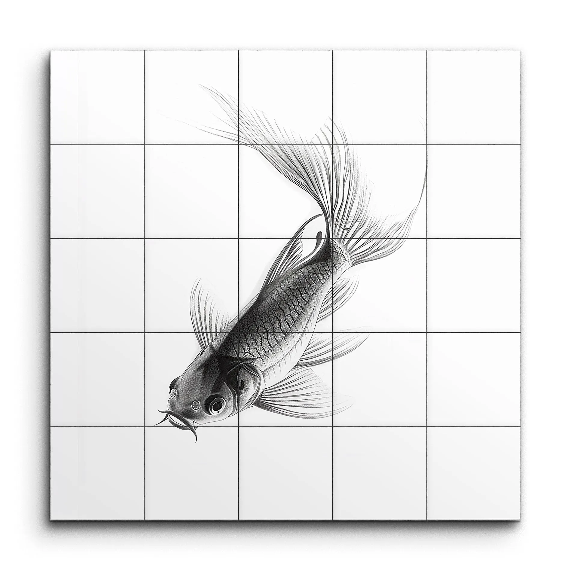 Monochrome Goldfish Elegance