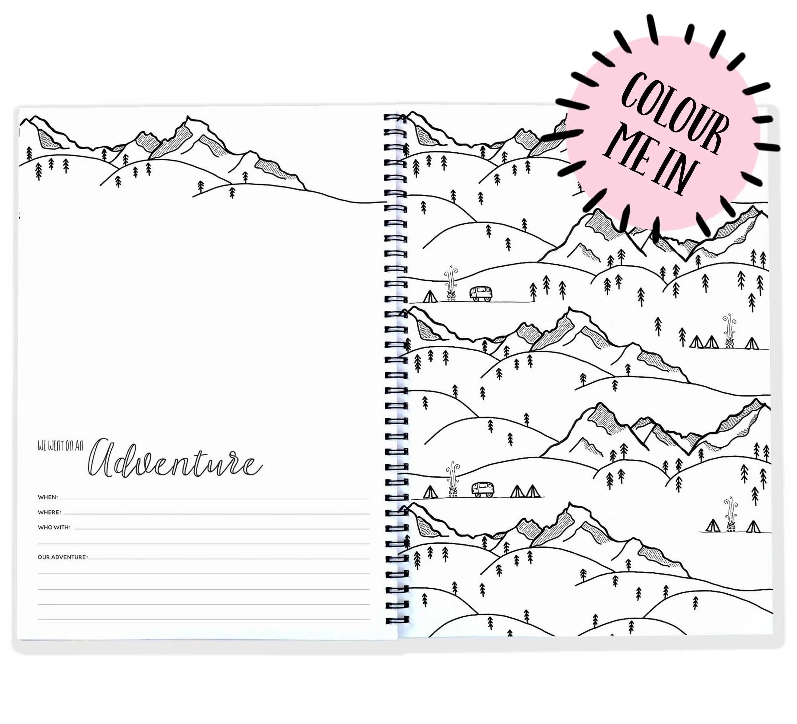 Monochrome "Our Adventures" Book