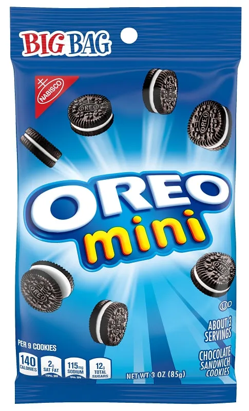 Nabisco 453037 Bite-Size Sandwich Cookies, Chocolate, 3 oz, Bag :EA: QUANTITY: 12