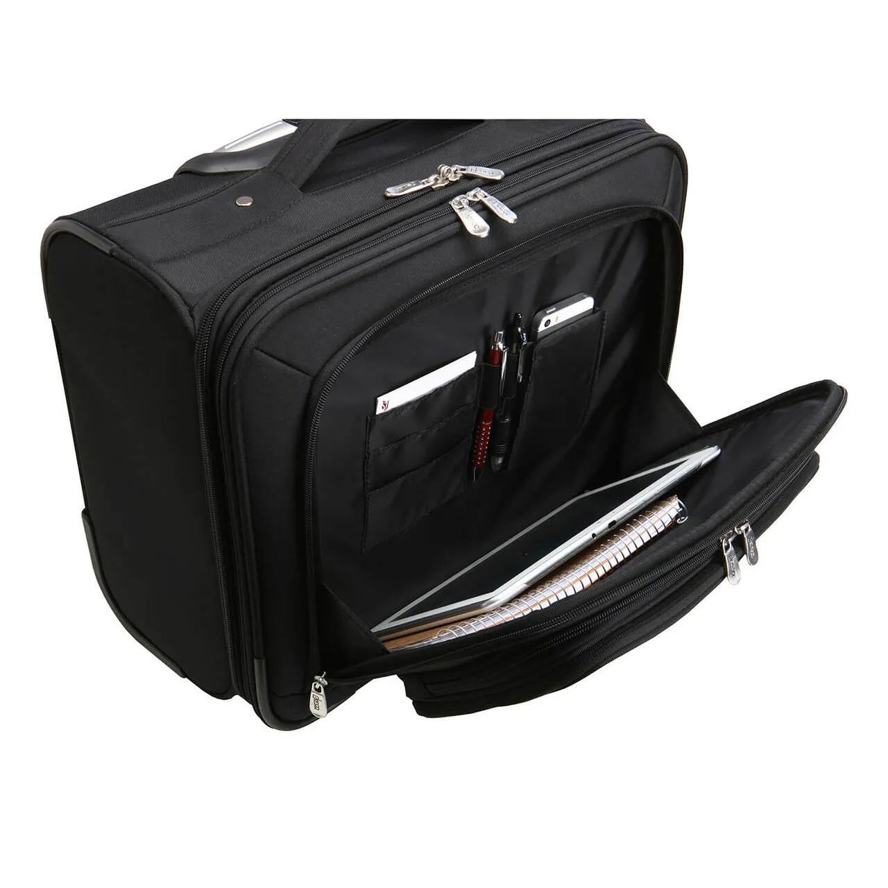 New York Yankees 14" Black Wheeled Laptop Overnighter