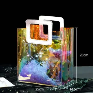 Nivel bags Holographic small tote bag with square handle go to with every outfit