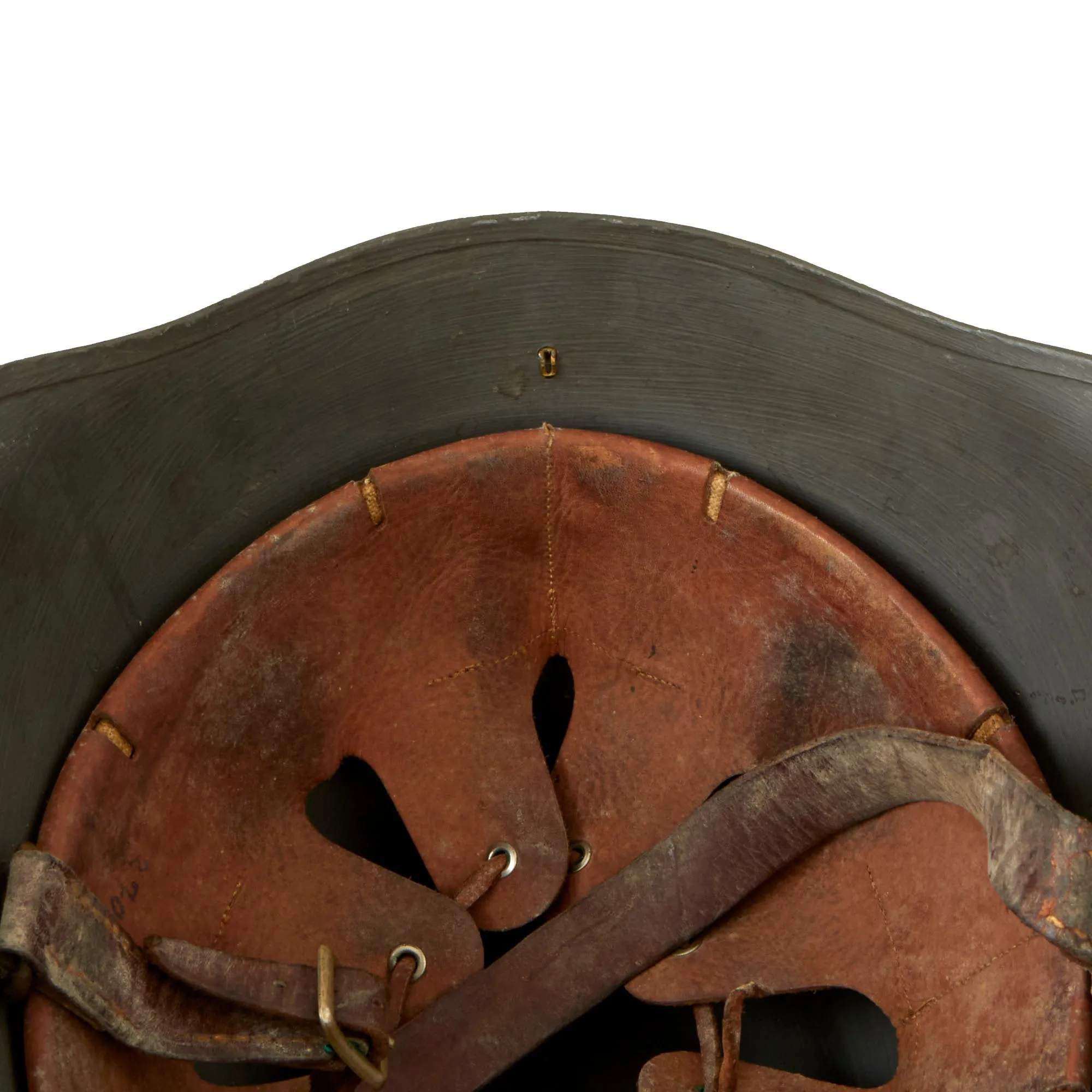 Original Danish WWI Model 1923 Steel Army Helmet Complete With Badge