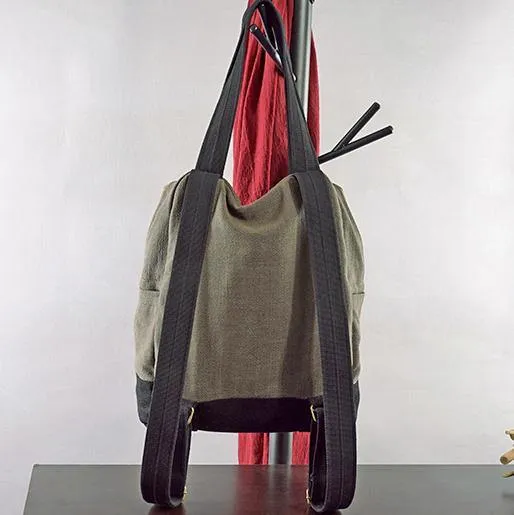 Original stitching single shoulder backpack dual-use canvas bag big bag