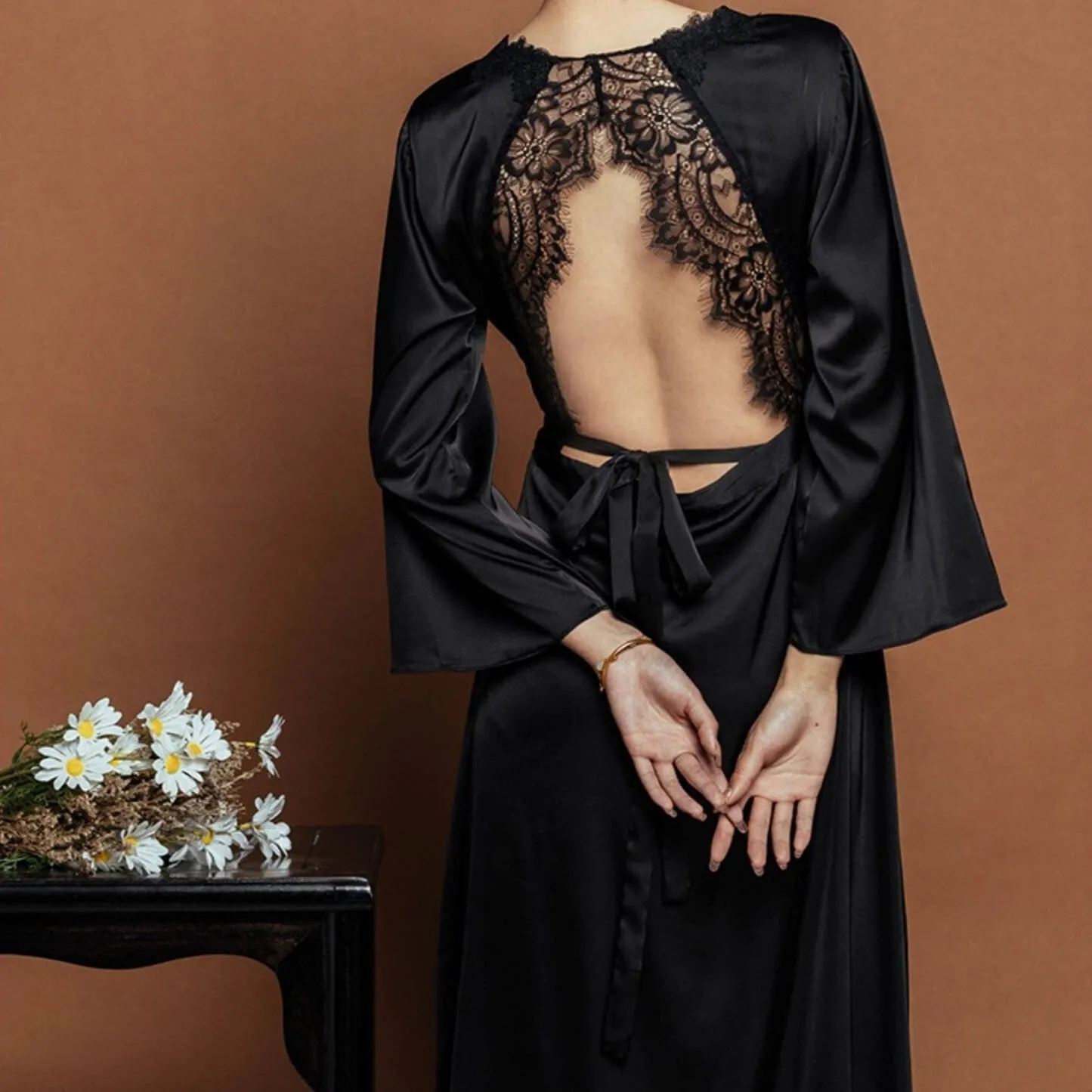 Peignoir Long En Satin - Mira