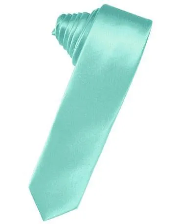 Periwinkle Luxury Satin Skinny Necktie
