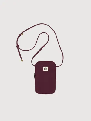 Phone Crossbody Bag Bill Dark Red in Organic Cotton | Hindbag