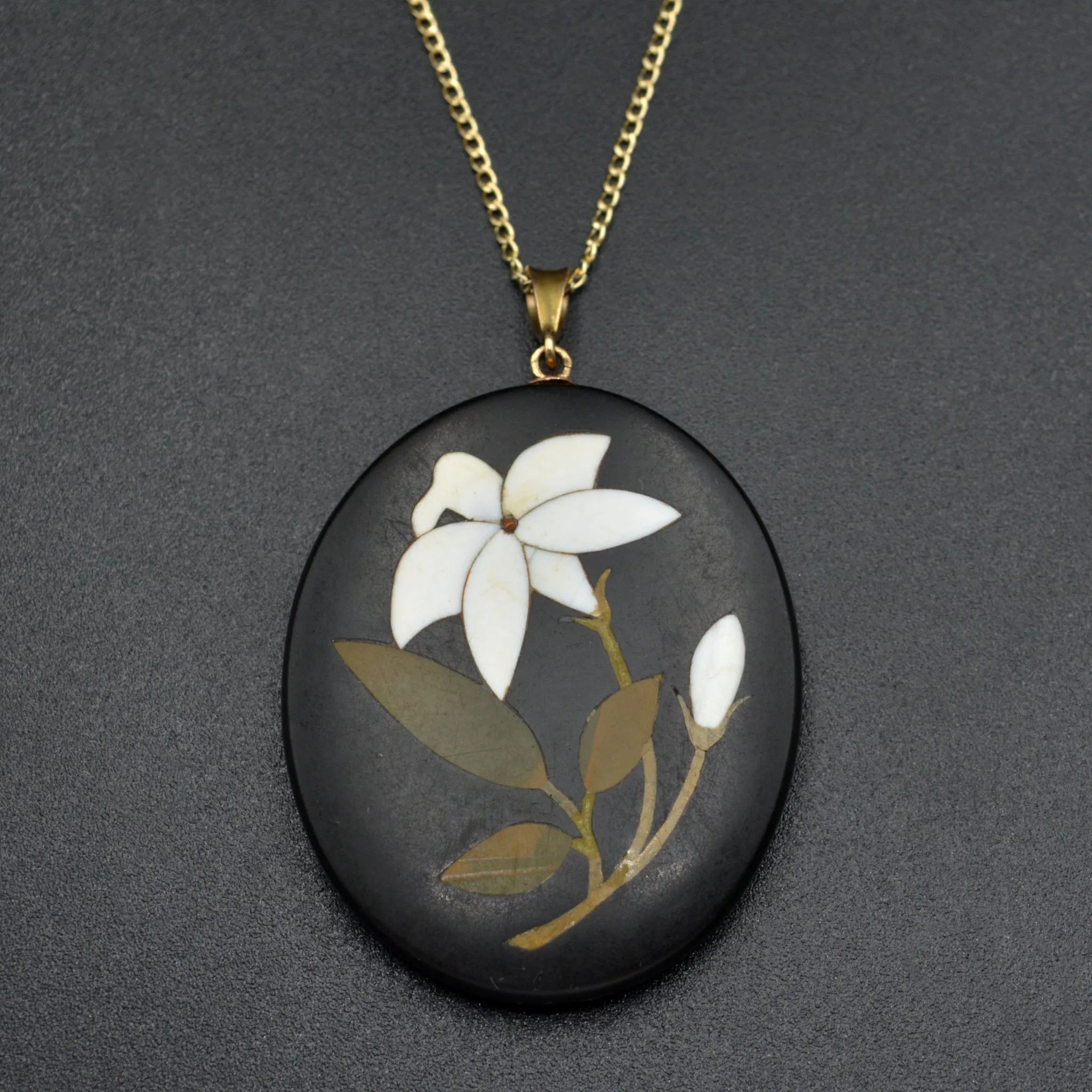 Pietra Dura Lily Necklace
