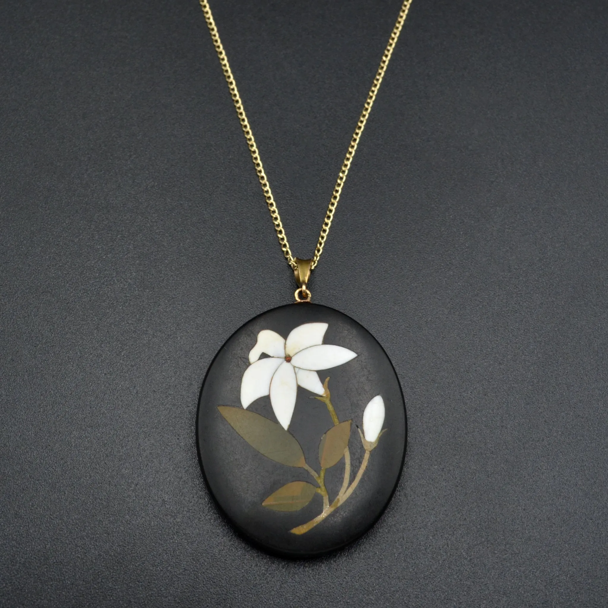 Pietra Dura Lily Necklace
